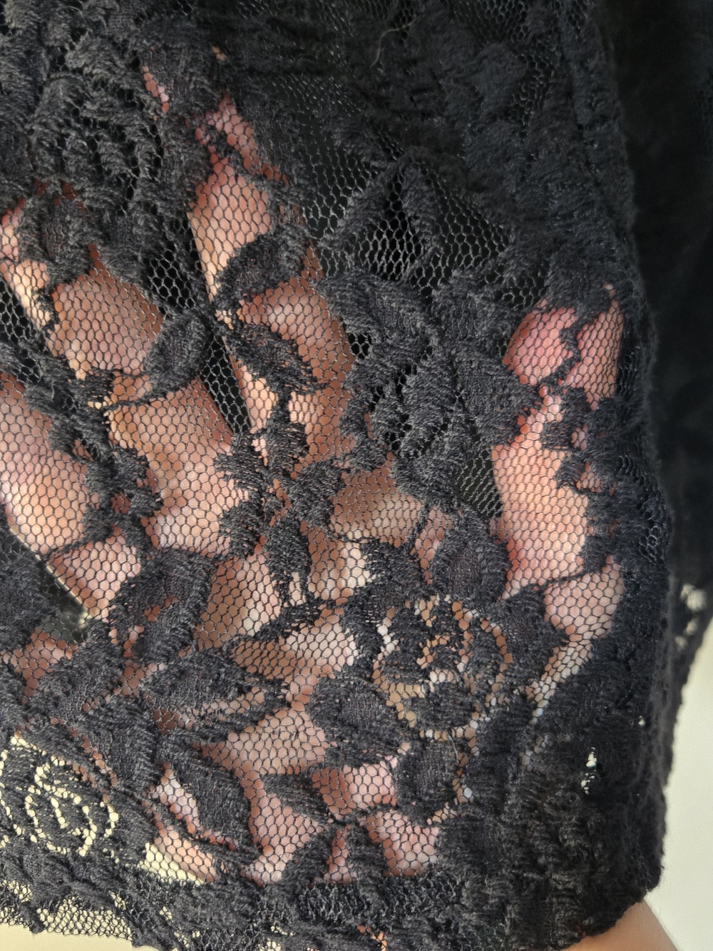 Whimsygoth Dark Romantic Witchy Lace Dress Bell Sleeve Cotton Blend Feminine SzM - Picture 8 of 11